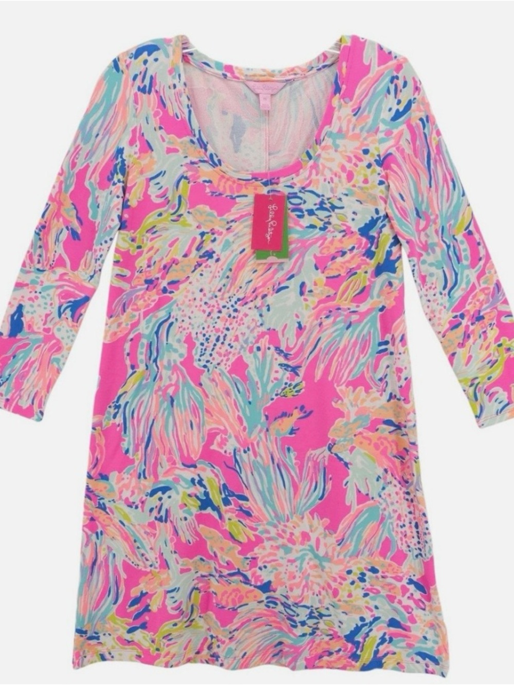 Lilly Pulitzer Pink Multi-Color Floral Print Shift Dress. Excellent Condition.